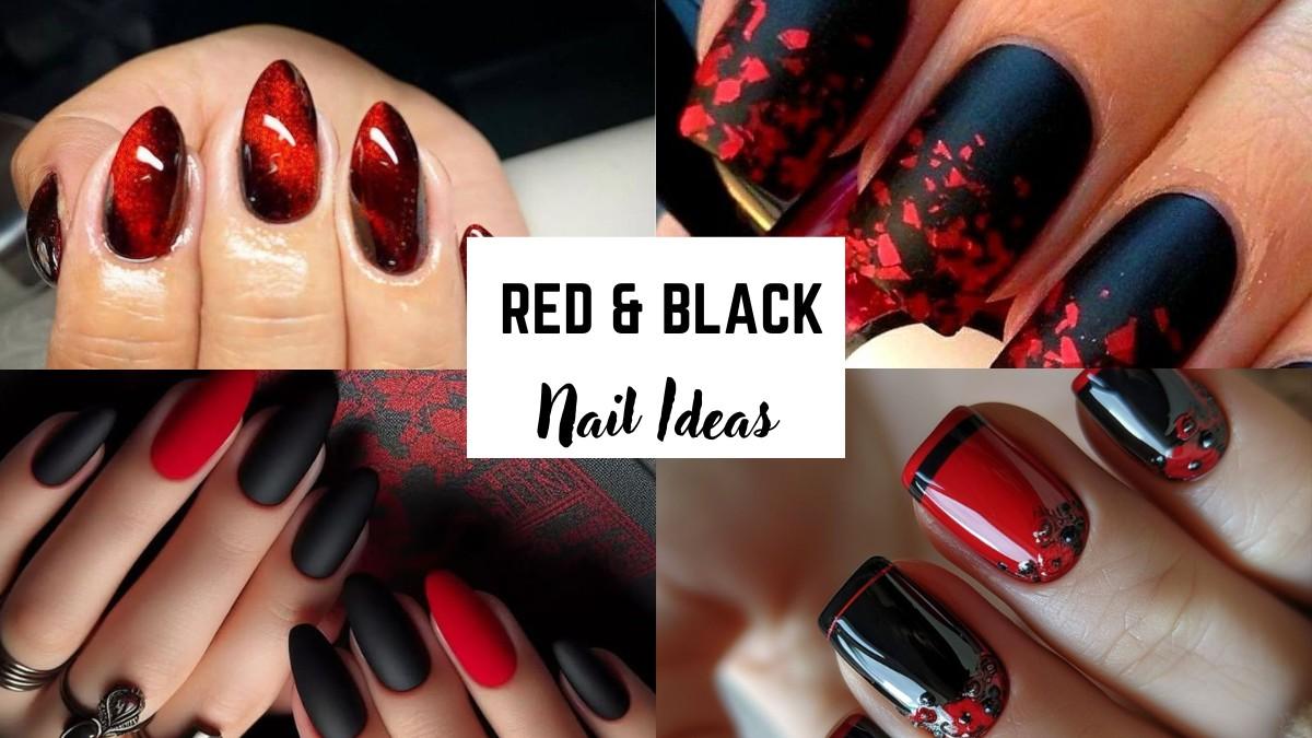 20 Gorgeous Red and Black Mix Nail Designs