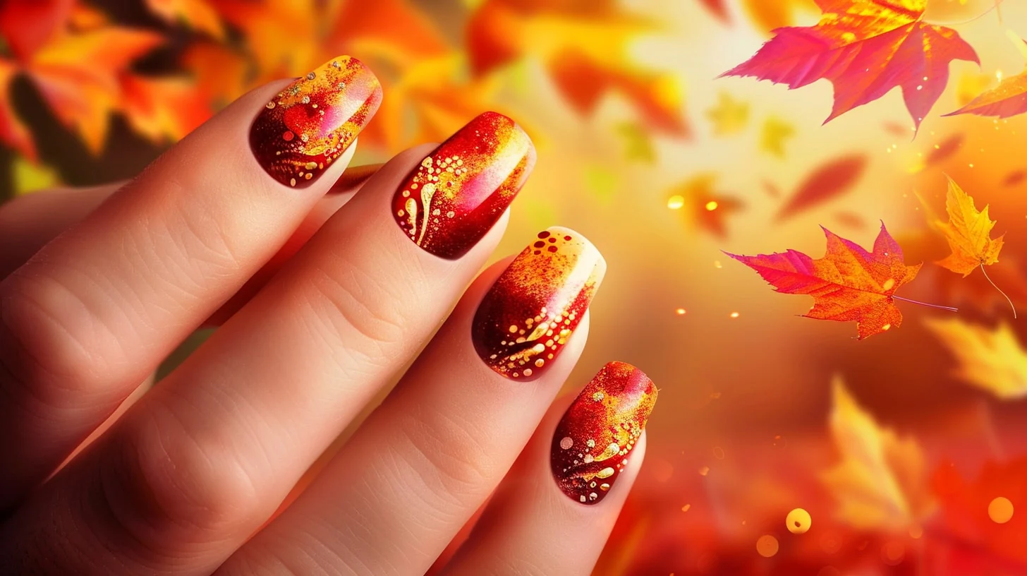 Fall Glitter Nail Designs 2025
